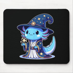 Halloween wizard funny axolotl mouse pad