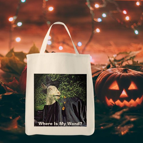 Halloween Wizard Goat Tote Bag