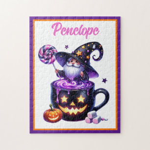 Halloween Wizard In Pumpkin Mug Lollipop Magic Jigsaw Puzzle