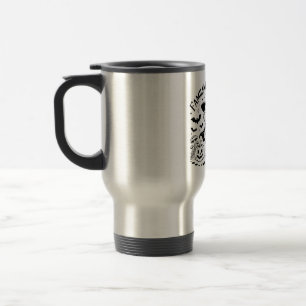 Halloween Wizard Lizard Line Art Design Travel Mug