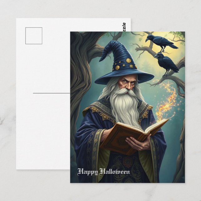 Halloween Wizard Postcard (Front/Back)