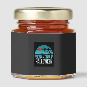 Halloween Wolf Graveyard Moon Vector Honey Jar Favors