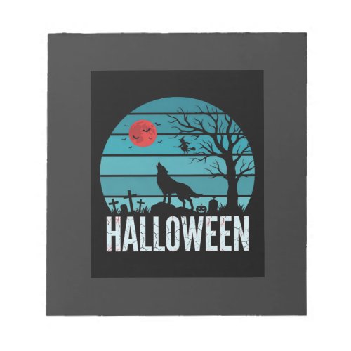 Halloween Wolf Graveyard Moon Vector Notepad