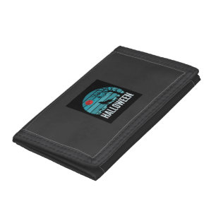 Halloween Wolf Graveyard Moon Vector Tri-fold Wallet