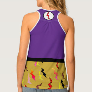 Halloween Woman Superhero Purple Gold Tank Top