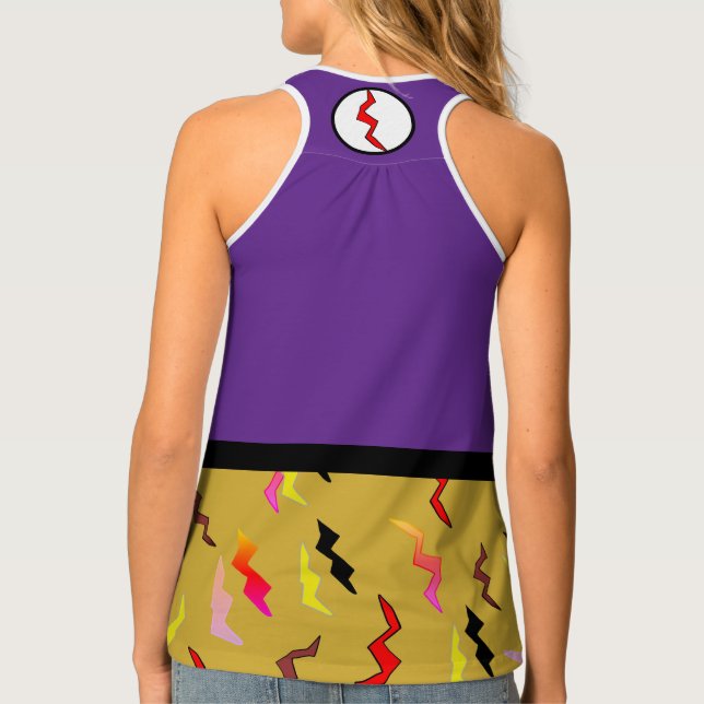 Halloween Woman Superhero Purple Gold  Tank Top (Back)