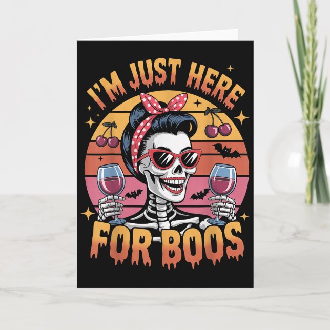 Halloween Women Funny I'm Just Here For The Boos S Card (Front)