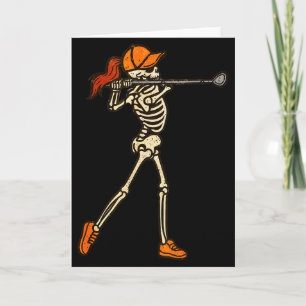 Halloween Women Golf Skeleton Funny Golf Halloween Card