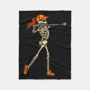 Halloween Women Golf Skeleton Funny Golf Halloween Fleece Blanket