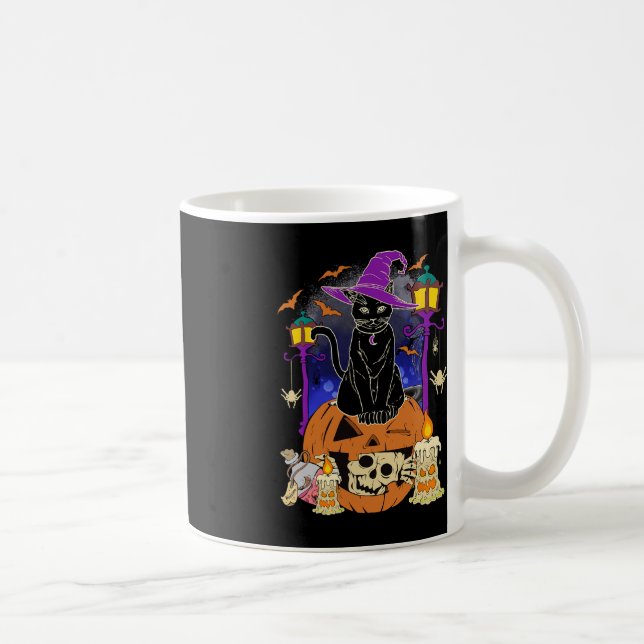 Halloween  Women Men Kids Halloween Black Cat Pump Coffee Mug (Right)