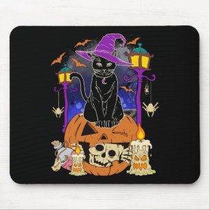 Halloween Women Men Kids Halloween Black Cat Pump Mouse Pad