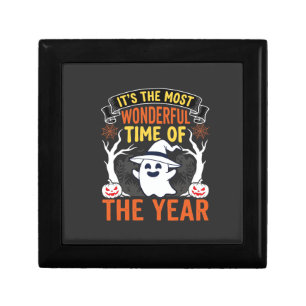 Halloween Wonderful Time Ghost and Pumpkin Vintage Gift Box