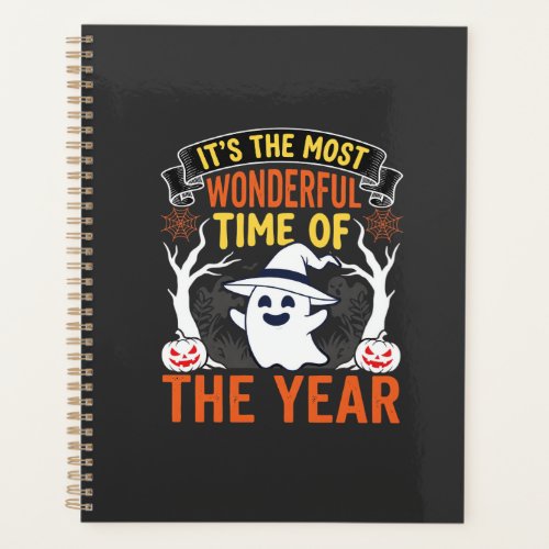 Halloween Wonderful Time Ghost and Pumpkin Vintage Planner