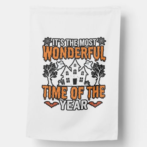 Halloween Wonderful Time Of Year Vintage Shirt Des House Flag