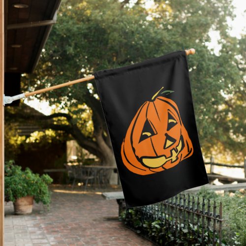 Halloween Wonky Pumpkin House Flag