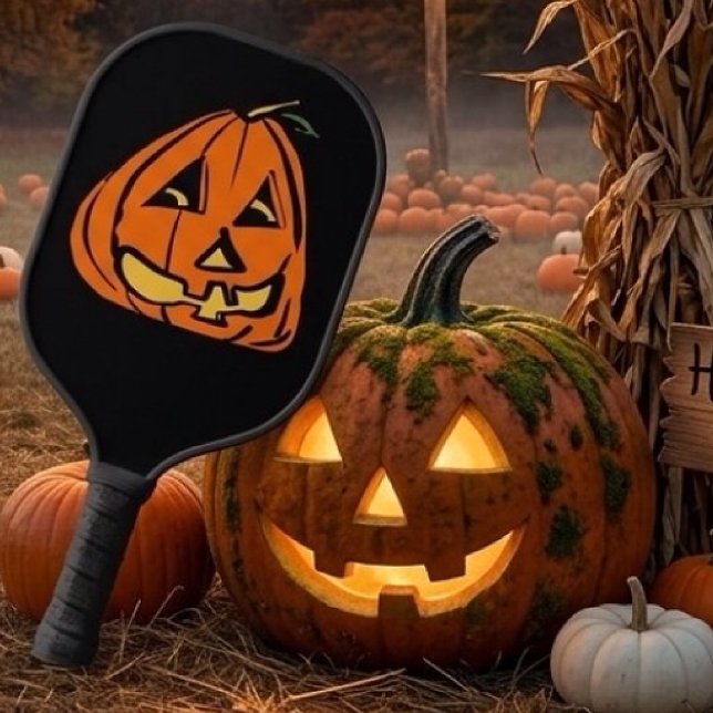 Halloween Wonky Pumpkin Pickleball Paddle (Creator Uploaded)