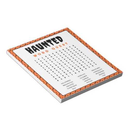 Halloween Word Search Game  Haunted Word Games Notepad