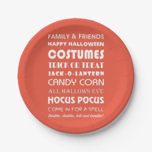 HALLOWEEN WORDS PAPER PLATES