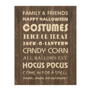 HALLOWEEN WORDS WOOD WALL ART