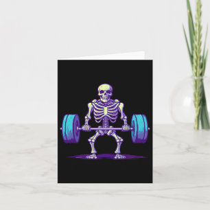 Halloween Workout Costume Funny Deadlift Skeleton Card