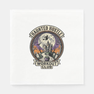 Halloween Workout Shirt Haunted Hustle Engraving A Napkins