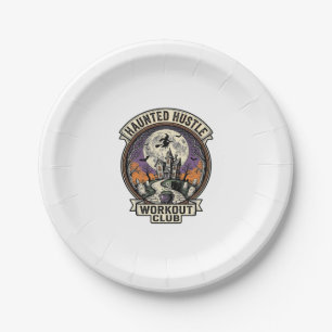 Halloween Workout Shirt Haunted Hustle Engraving A Paper Plates