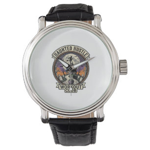 Halloween Workout Shirt Haunted Hustle Engraving A Watch