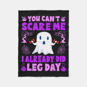 Halloween Workout Women Ghost Training With Dumbbe Fleece Blanket