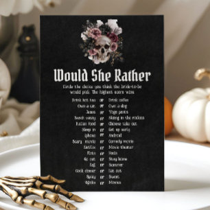 Halloween Would She Rather Bridal Shower Game Invitation