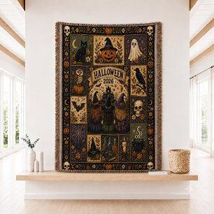 Halloween Woven Throw  Blanket