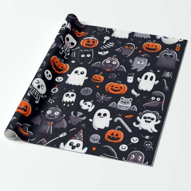 Halloween Wrapping Paper  (Unrolled)