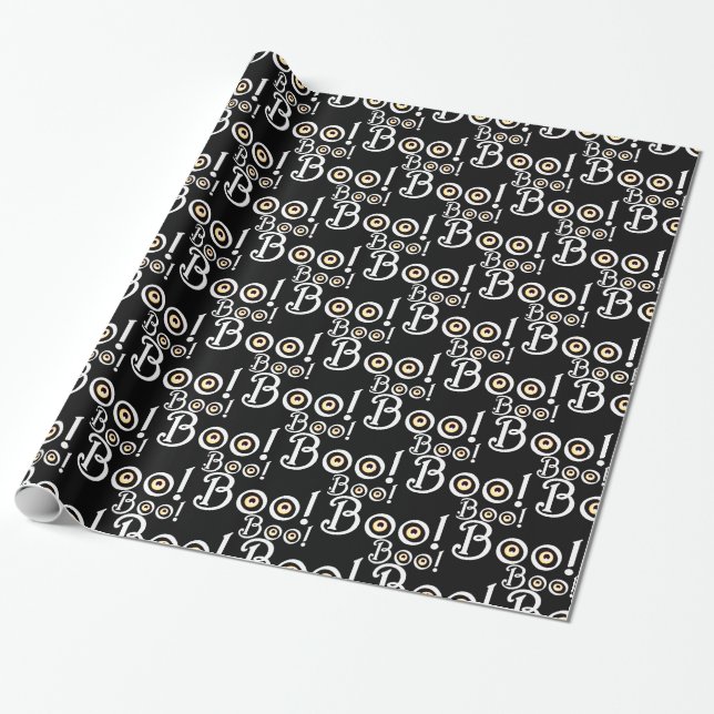 Halloween Wrapping Paper Cute BOO GiftPaper (Unrolled)