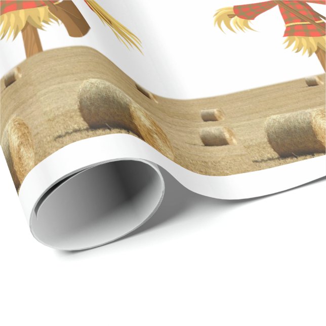 Halloween  Wrapping Paper, Scarecrow Wrapping Paper (Roll Corner)