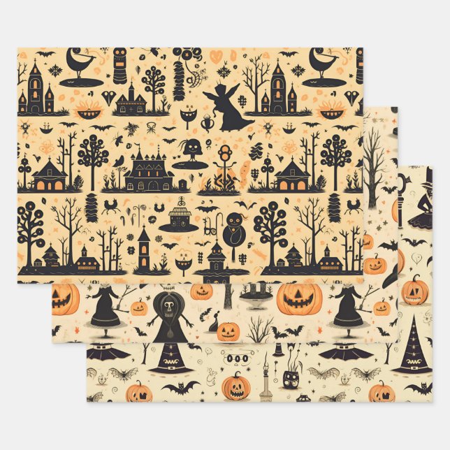 Halloween Wrapping Paper Sheets (Set)