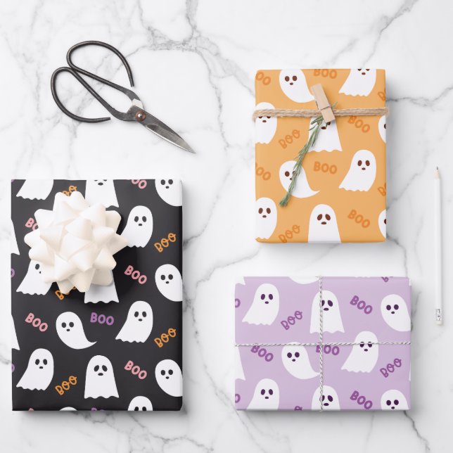 Halloween Wrapping Paper Sheets Set of 3 (Front)
