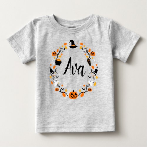 Halloween Wreath Signature  Baby T_Shirt