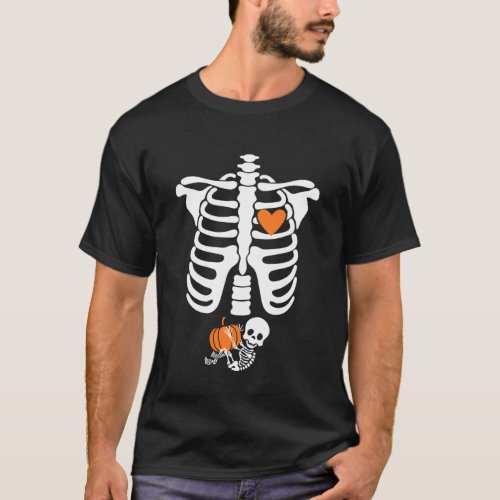 Halloween XRay Pregnancy Expecting Baby Rib Cage T-Shirt
