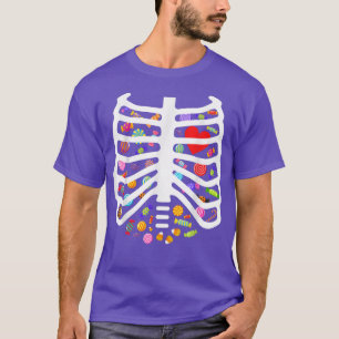 Halloween Xray Skeleton Rib Cage Heart Candy Kids  T-Shirt