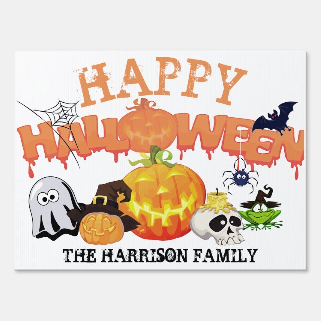Halloween Yard Sign For Trick Or Treaters (Front)