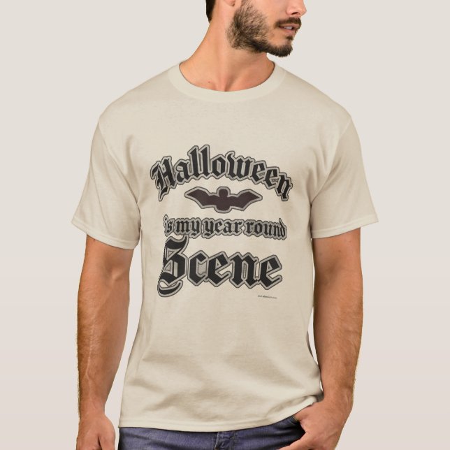 Halloween Year Round Scene Epic Funny Bat Motto T-Shirt (Front)