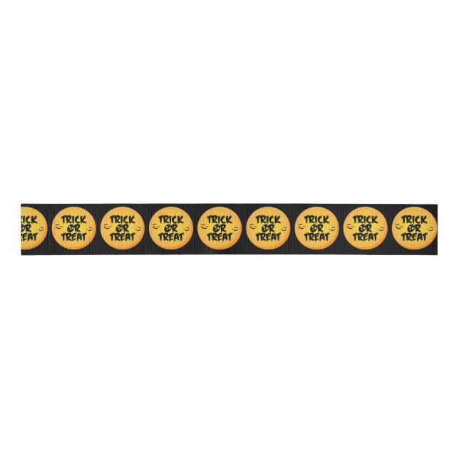 Halloween Yellow Black Trick or Treat Ribbon (Front)