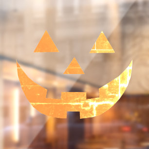 Halloween yellow Jack o lantern scary funny Window Cling