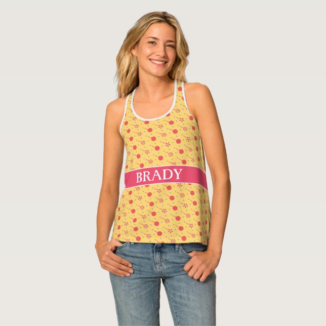 Halloween Yellow Orange Minimal Pattern Tank Top (Front Full)