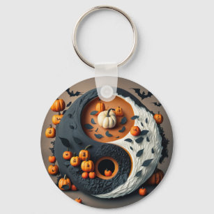 Halloween Yingyan Pumpkins and Bats Keychain