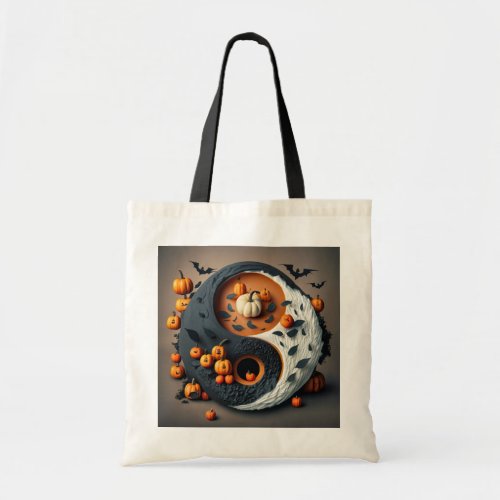 Halloween Yingyan Pumpkins and Bats Tote Bag