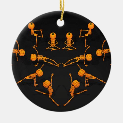 Halloween Yoga Class Ceramic Ornament