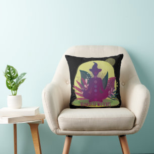 Halloween Yoga Namaste Witches Throw Pillow