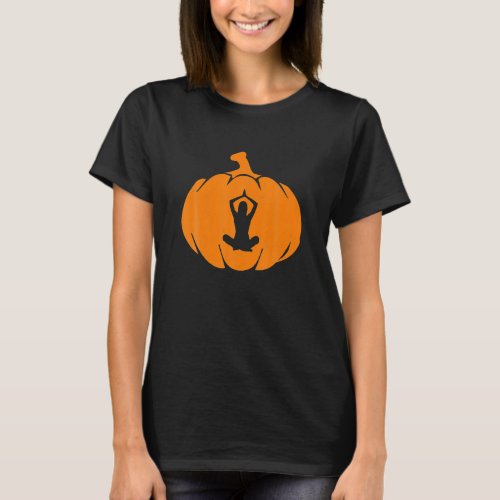 Halloween Yoga Pumpkin Meditation T_Shirt