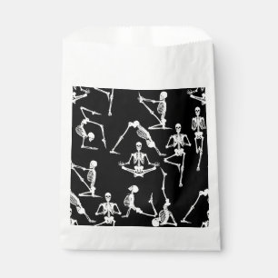 halloween yoga skeletons black favor bag