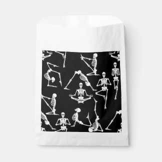 halloween yoga skeletons black favor bag